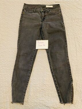 pistola Washed Black Skinny Jeans with Zip Hem